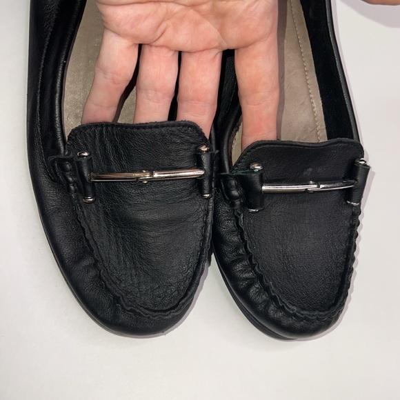 Mercer & Adison Black Genuine Leather Flats Loafers Slip ons Unisex 170G - Picture 6 of 9